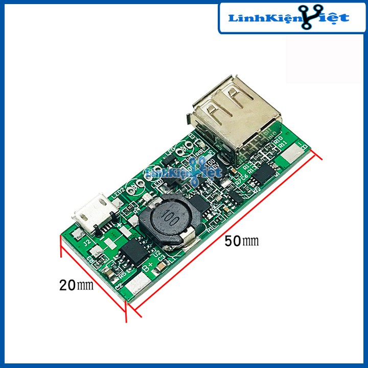 Mạch Sạc Pin Dự Phòng 5V 1A - Xanh Lá