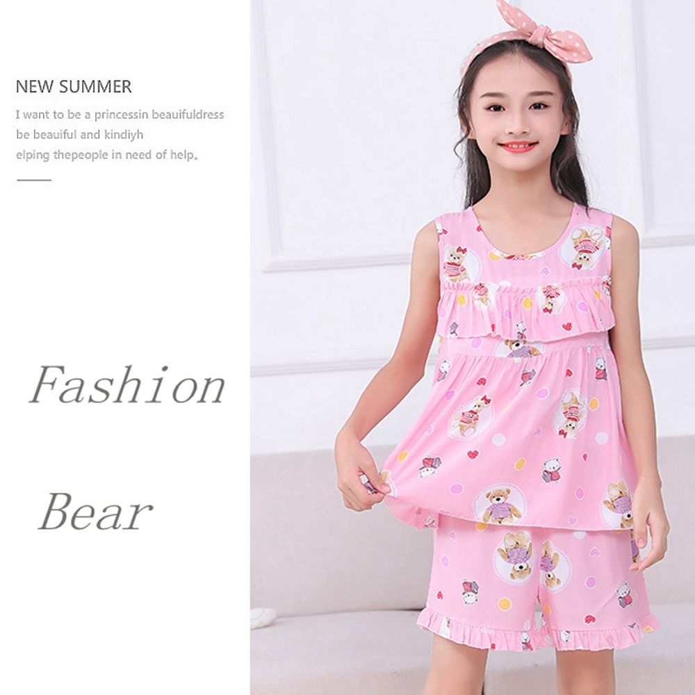 Bộ Đồ Ngủ In Hình Thỏ Đáng Yêu Cho Bé Gái