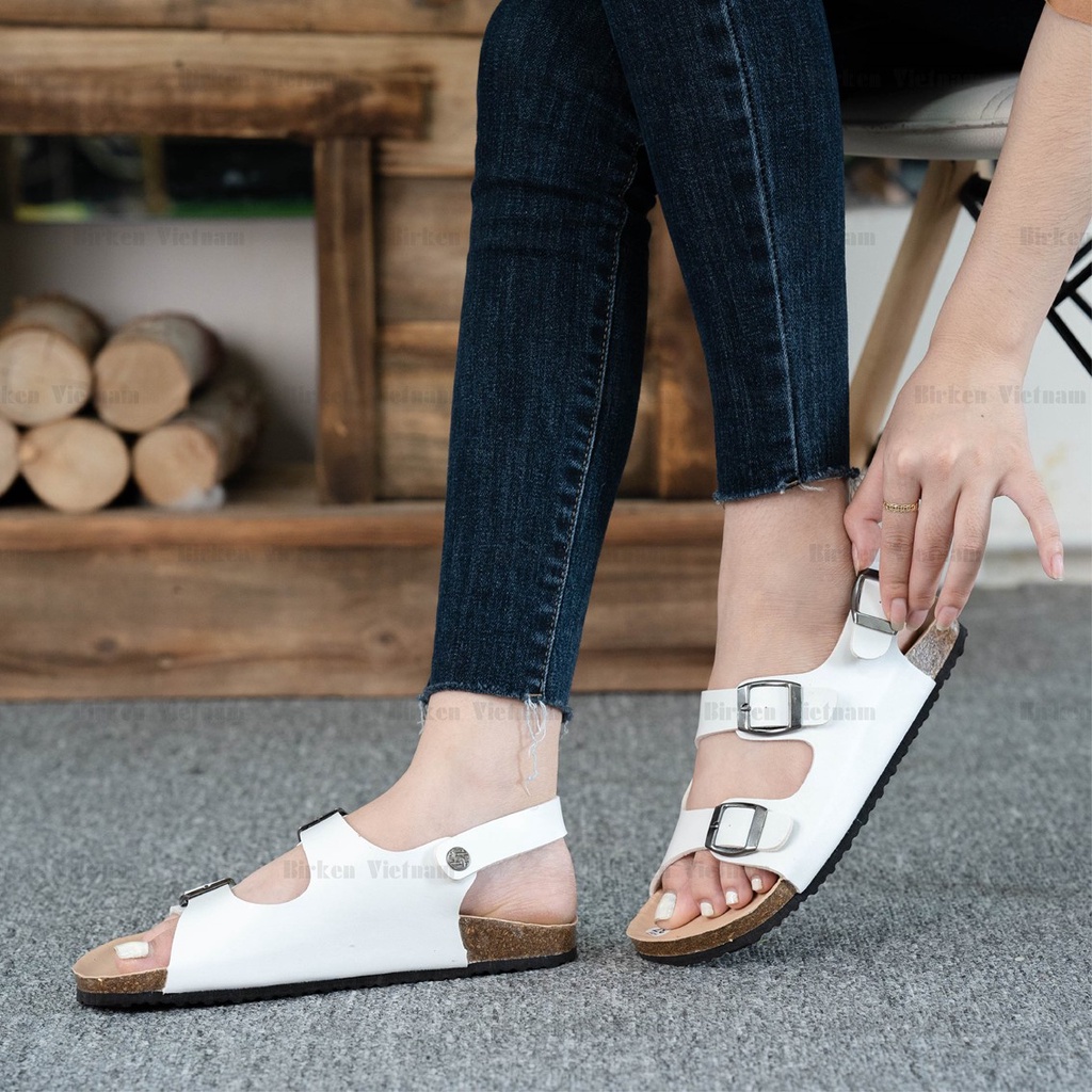 MÃ PU02 Sandal DA PU Đế Trấu Hai Quai Ngang Unisex Birken Vietnam Bioline