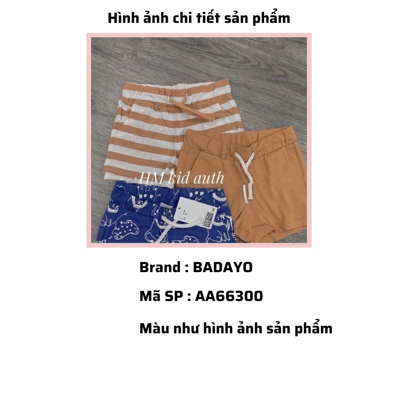 Quần đùi bé trai combo 3 quần đùi hàng trẻ em xuất khẩu 100 % chất cotton cao cấp BADAYO AA66300