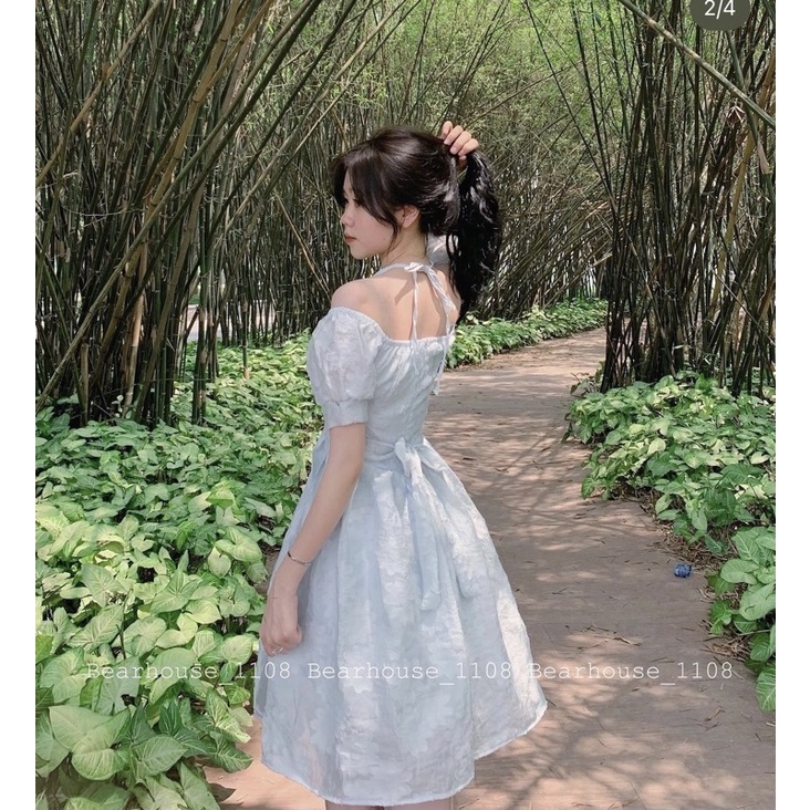 ❌ ĐẦM VÁY CỔ YẾM IN HOA OVANGA 🌷