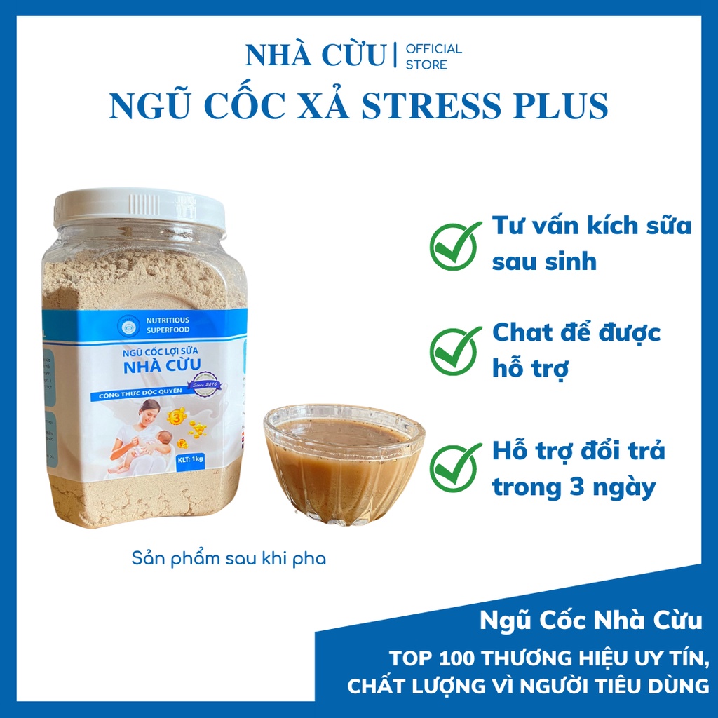 Ngũ cốc lợi sữa Nhà Cừu Organic – Bột ngũ cốc Xả Stress Plus mới thành phần 13 loại hạt, hộp 1kg (freeship)