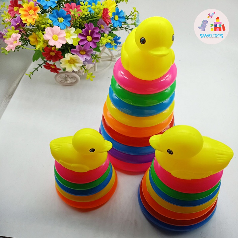 Đồ chơi tháp vịt xếp chồng 9 vòng tròn cho bé