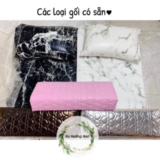 Set gối kê tay làm nail vân đá đen/trắng