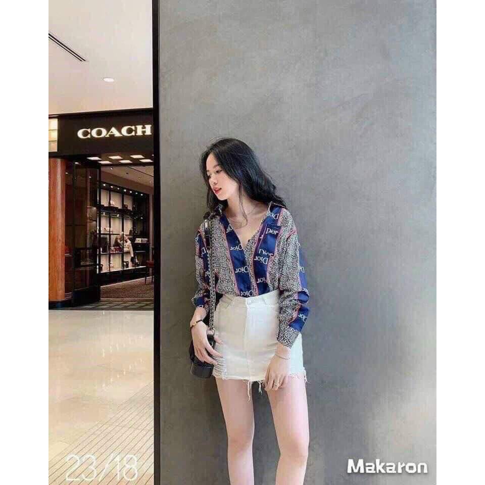 CHÂN VÁY 🍃FREESHIP🍃 chân váy restock jean kaki rách dáng a có lót quần vận động thoải mái kín đáo lịch sự | BigBuy360 - bigbuy360.vn
