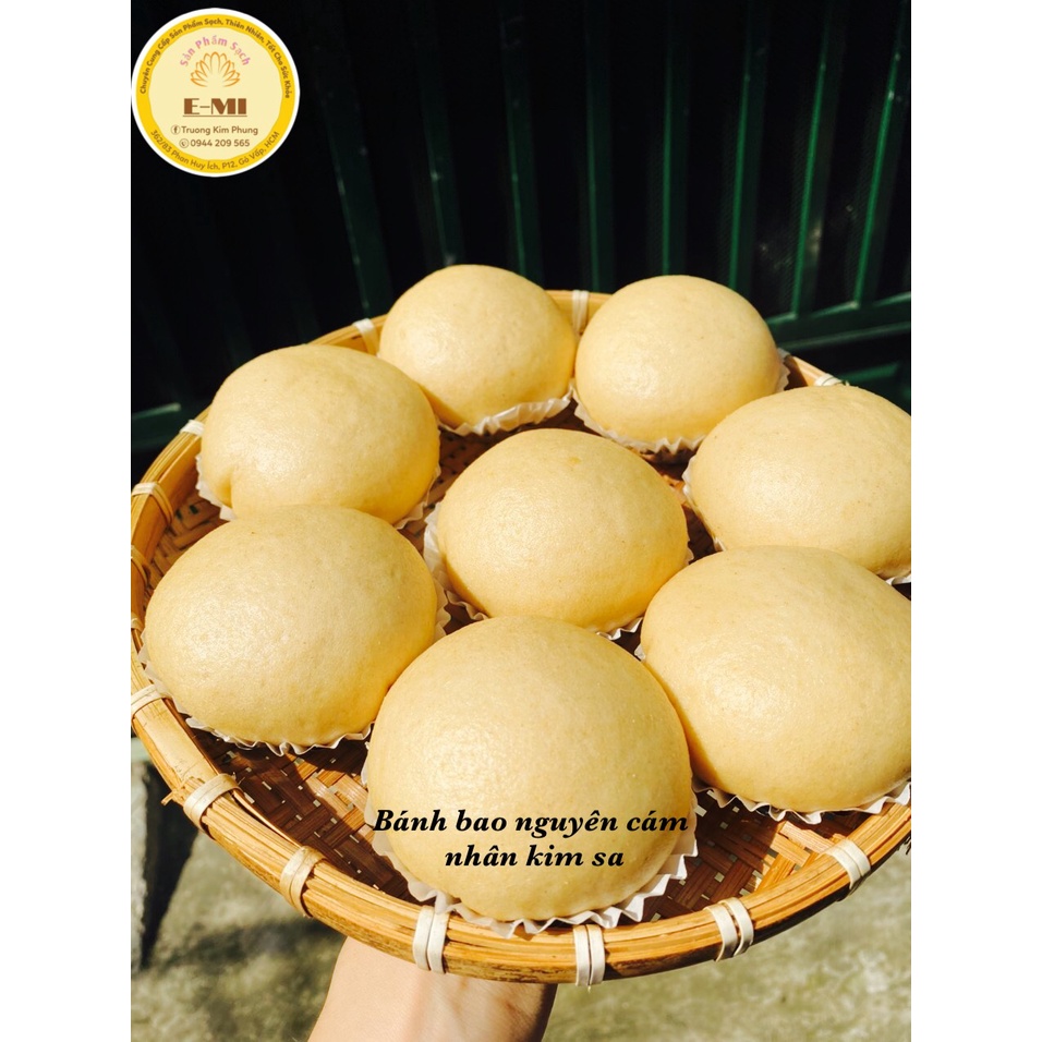 Bánh bao nguyên cám kim sa trứng muối tan chảy-bánh bao healthy