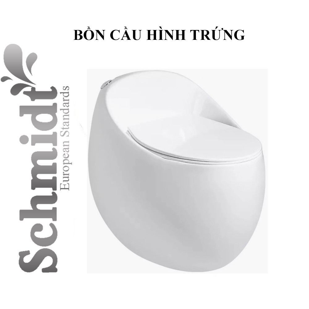 Bồn Cầu Một Khối Hình Trứng Schmidt Nhập Khẩu Cao Cấp, Thiết Kế Hiện Đại Sang Trọng-Hàng Chính Hãng Bảo Hành 5 năm