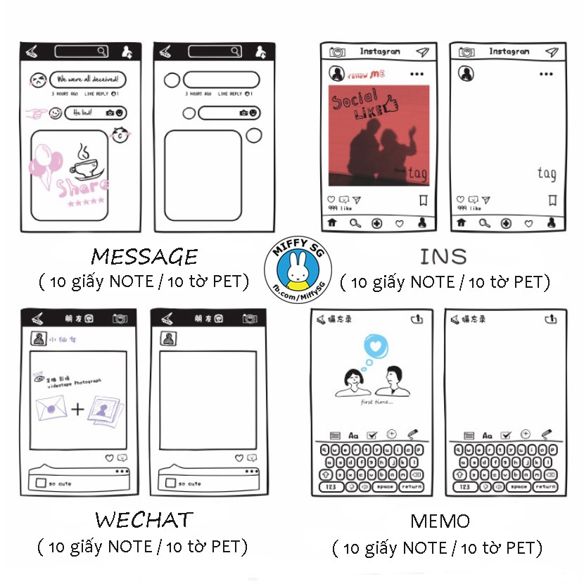 Giấy Note/ ghi chú MẠNG ONLINE XÃ HỘI