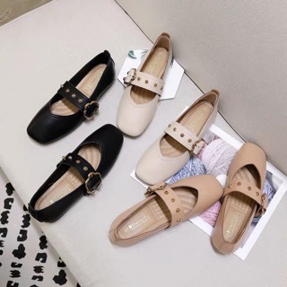 ( HÀNG CÓ SẴN) Giày tiểu thư vintage quai ngang đinh tán BIG SIZE 35-42_ CÓ ẢNH THẬT_ [333-3]