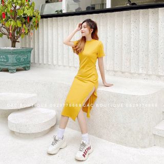 [ BAO ĐẸP NHƯ HÌNH] Đầm body xẻ đùi [ HÀNG SẴN] D00078