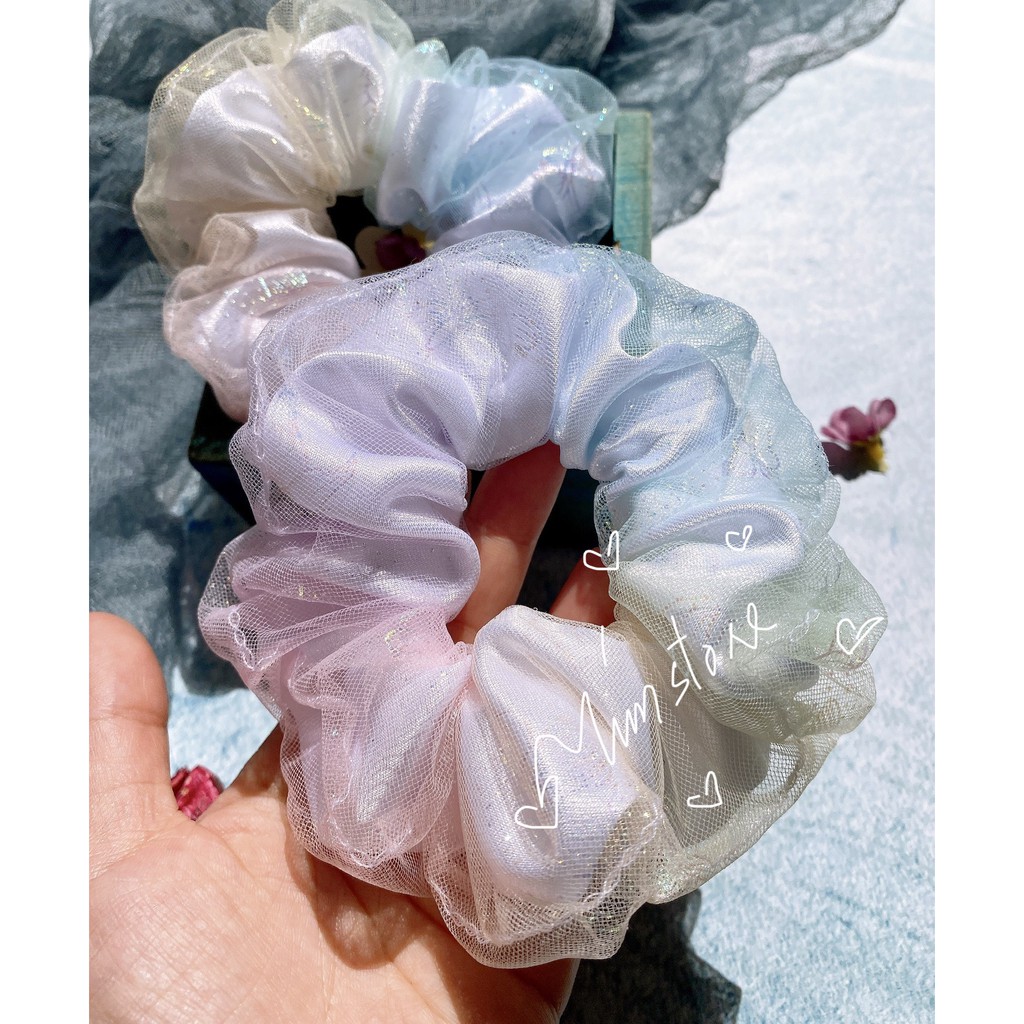 [4MOMS-Ảnh thật]SCRUNCHIES LIMITED CẦU VỒNG 7 SẮC BƯỚM, HÀNG ĐẸP - CỘT TÓC VẢI THỜI TRANG NỮ GIÁ RẺ