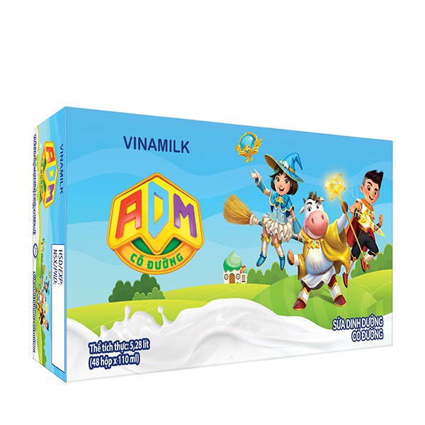 Xả  - 3 lốc sữa ADM gold có đường 110ml (48hộp) - Date 25/01/2022