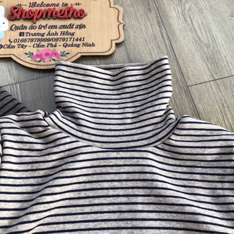 Áo giữ nhiệt bé trai cao cổ lót nỉ dày ấm