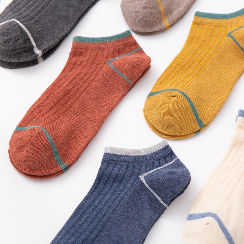 Tất nam thấp cổ vải cotton thoáng khí thấm hút mồ hôi tốt - màu sắc ngẫu nhiên TN01