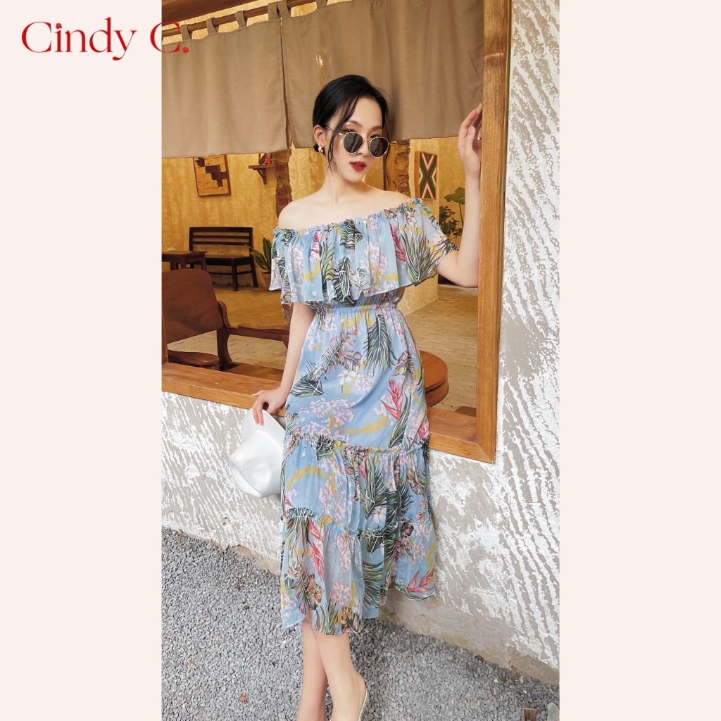 Đầm Martha CINDY C trễ vai nhẹ ngành nữ tính 356