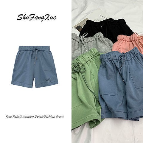 Quần Short Lưng Cao In Chữ Phong Cách Hàn Quốc 2021 Cho Nữ