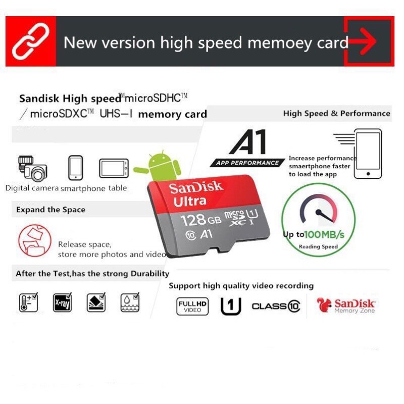 Thẻ Nhớ micro sd ultra a1 tf 16gb / 32gb / 64gb / 128gb / 256gb