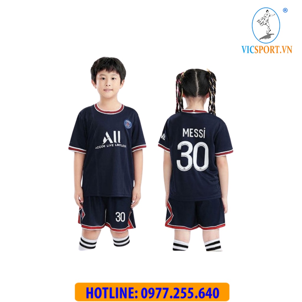 Áo Bóng  Đá, Áo Đá Banh Trẻ Em  CLB PSG Vải Thun Lạnh Thoáng Mát Cho Bé - Vicsport