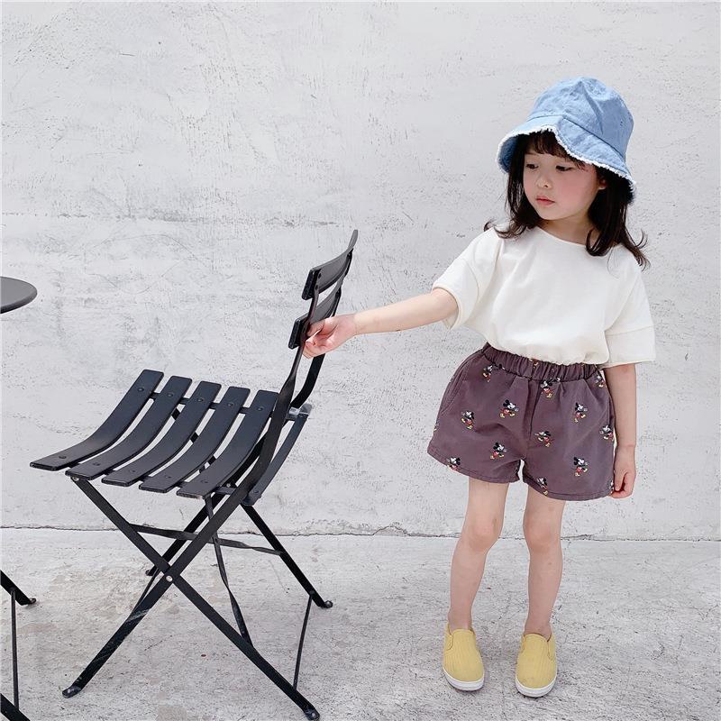 Quần Short Vải Cotton Họa Tiết Hoạt Hình Chuột Mickey Thời Trang Mùa Hè Cho Bé