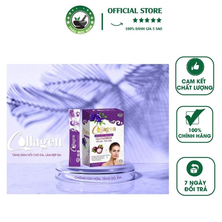 Collagen Măng Cụt - Đậu Biếc Zenpali Hộp 30 Gói Giúp Cơ Thể Khỏe Mạnh - Hàng Chuẩn