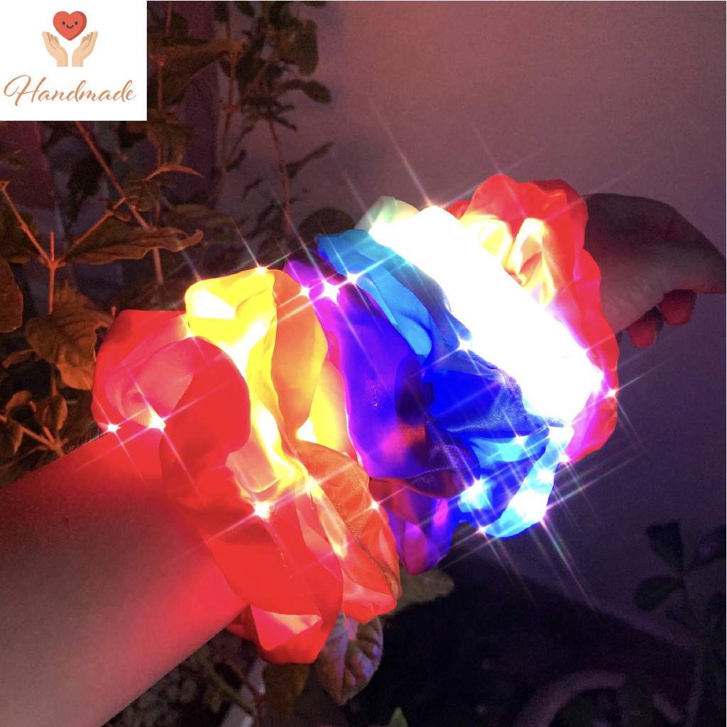 Cột tóc Scrunchies đèn led phát sáng