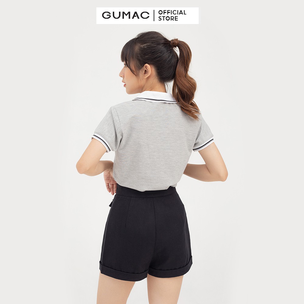 [Mã WABRGM11 giảm 10% đơn 250K] Áo thun polo nữ phối dây kéo GUMAC năng động cá tính ATB705 | BigBuy360 - bigbuy360.vn