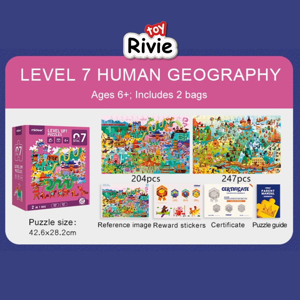 MIDEER - Bộ đồ chơi xếp hình thông minh cho bé 7 cấp độ - Level UP Puzzles