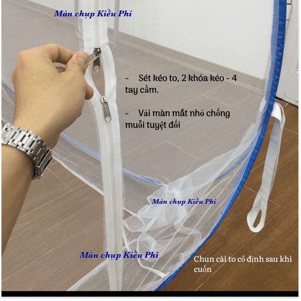Màn chụp tự bung đỉnh chóp cao cấp siêu bền, mùng chụp người lớn cao 1m55 gấp gọn thông minh
