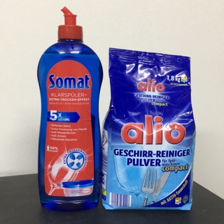 Bộ rửa bát Alio 1.8kg + chai nước làm bóng somat 750 ml