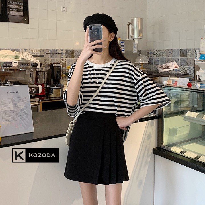 Chân Váy Xếp Ly Chữ A Ngắn Tennis màu đen nữ cách điệu phong cách ulzzang cạp cao Kozoda Cv18 | BigBuy360 - bigbuy360.vn