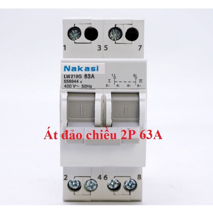 Át đảo chiều 2p 63a - cầu dao đảo chiều 1 pha 2P 63A