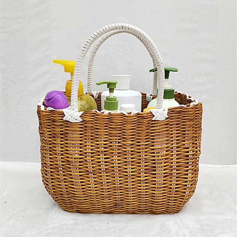 Giỏ Đan Mây Bằng Nhựa Thủ Công Tiện Dụng Mang Theo Dã Ngoại