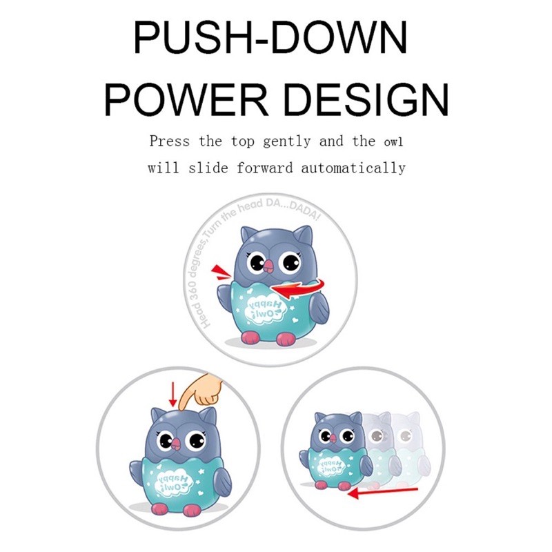 Đồ chơi cho bé hình CÚ MÈO CHẠY CÓT -  Đồ chơi chạy cót cao cấp dạng chú cú mèo ngộ nghĩnh