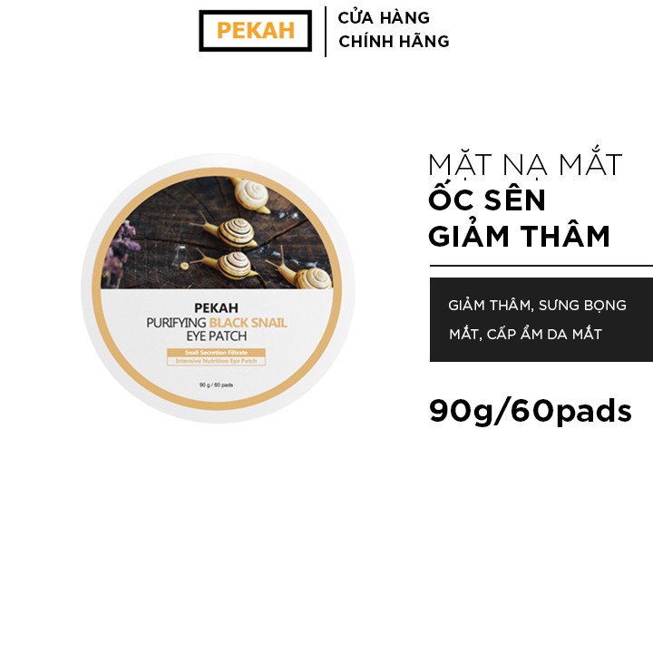 Mặt Nạ Mắt Giảm Quầng Thâm PEKAH Purifying Black Snail Eye Patch 90g