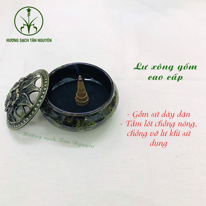 [Chọn mẫu] Lư xông trầm cao cấp - TẶNG TẤM LÓT CHỐNG NÓNG LƯ - Lư gốm giá rẻ  gốm dày