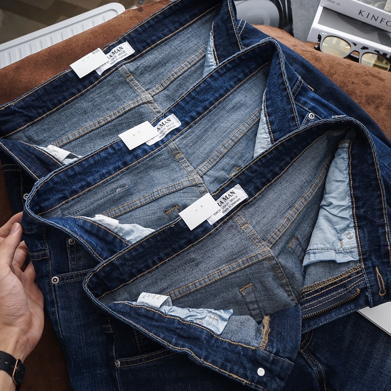 Quần Short Jean Nam màu xanh đậm trơn co giãn slimfit siêu đẹp hàng xuất dư xịn