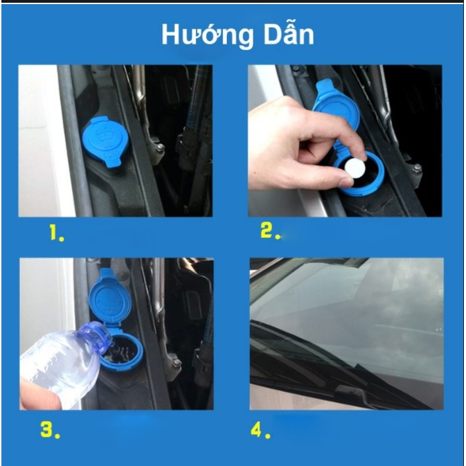 Viên sủi rửa kính ô tô, tẩy sạch kính lái, tạo hiệu ứng lá sen trên kính lái