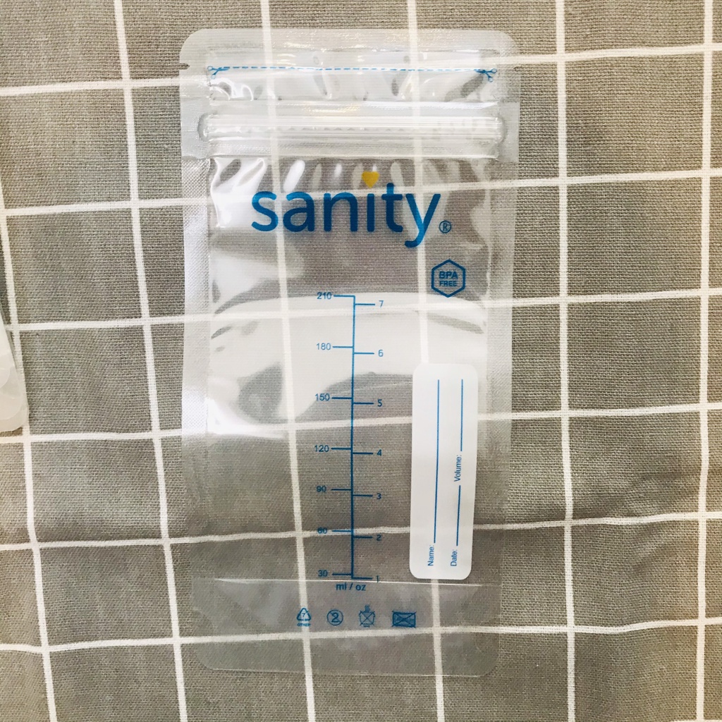 [Hộp 30pcs] Túi trữ sữa Sanity 210ml