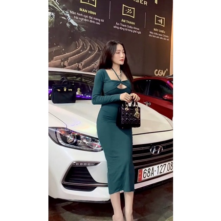 💥 ĐẦM BODY TAY DÀI KHOÉT NGỰC CỘT CỔ CHẤT GÂN THỜI TRANG DỰ TIỆC 💥 | BigBuy360 - bigbuy360.vn