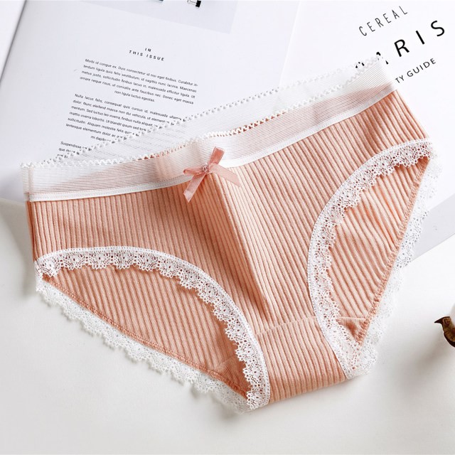 Quần Lót Nữ, Quần Chíp Nữ Cotton Ren Gân Viền Ren Siêu Đẹp QL02