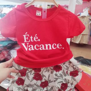 Sét váy bông hồng bé gái