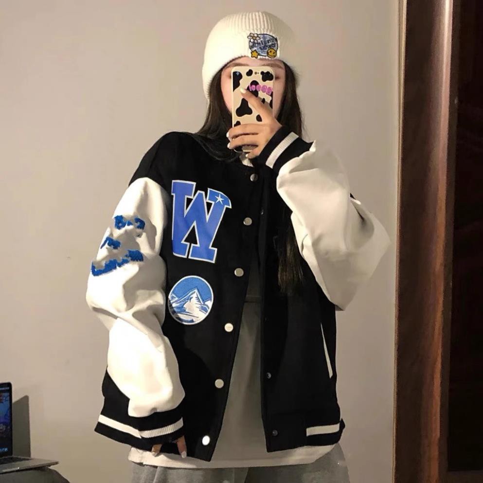 SALE Áo varsity jacket WORLD 2021, áo khoác varsity jacket form rộng chất nỉ đẹp thời trang hàn quốc unisex