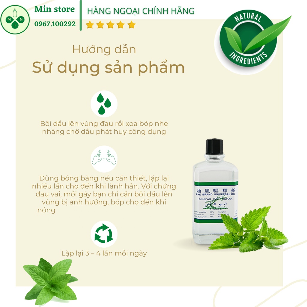 🇲🇾MALAYSIA🇲🇾 28ml Dầu Gió Trắng Cây Búa MALAYSIA Axe Brand CHÍNH HÃNG