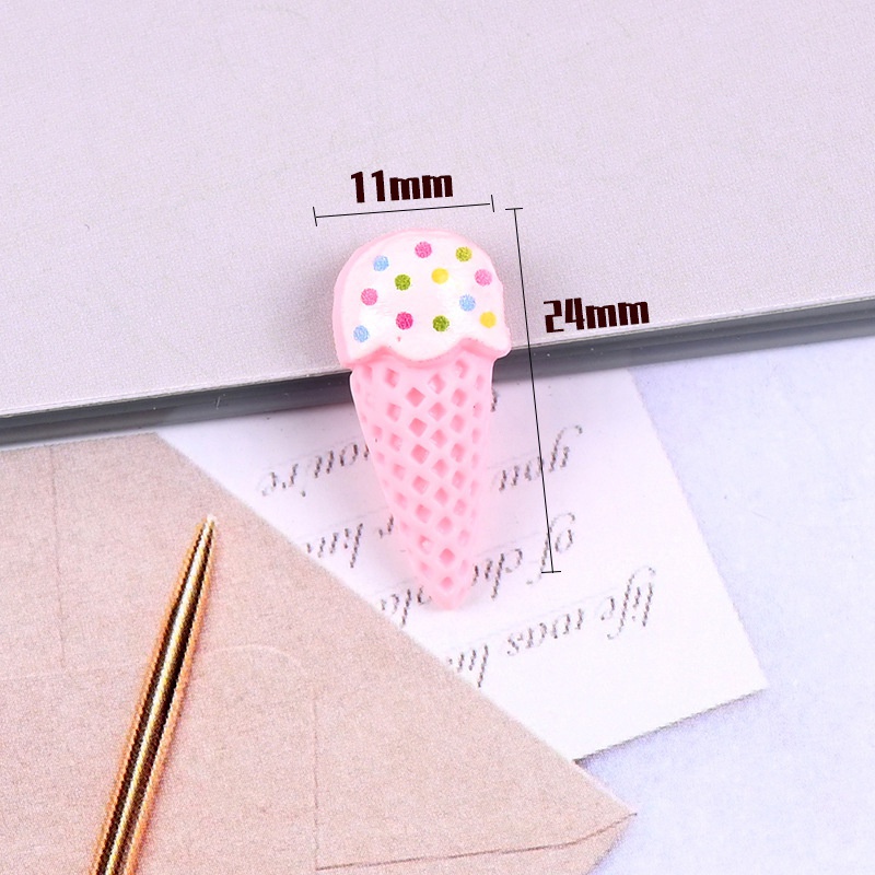 Set 10 Mô Hình Cây Kem Tình Yêu Bằng Nhựa Resin Diy #30