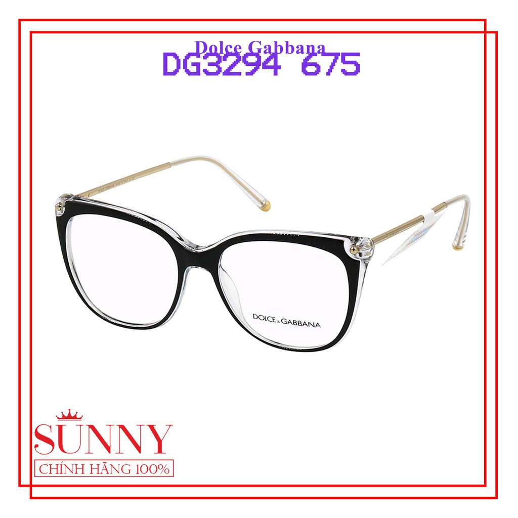 Gọng kính nam nữ chính hãng Dolce &amp; Gabbana DG3294 màu sắc thời trang, thiết kế dễ đeo bảo vệ mắt
