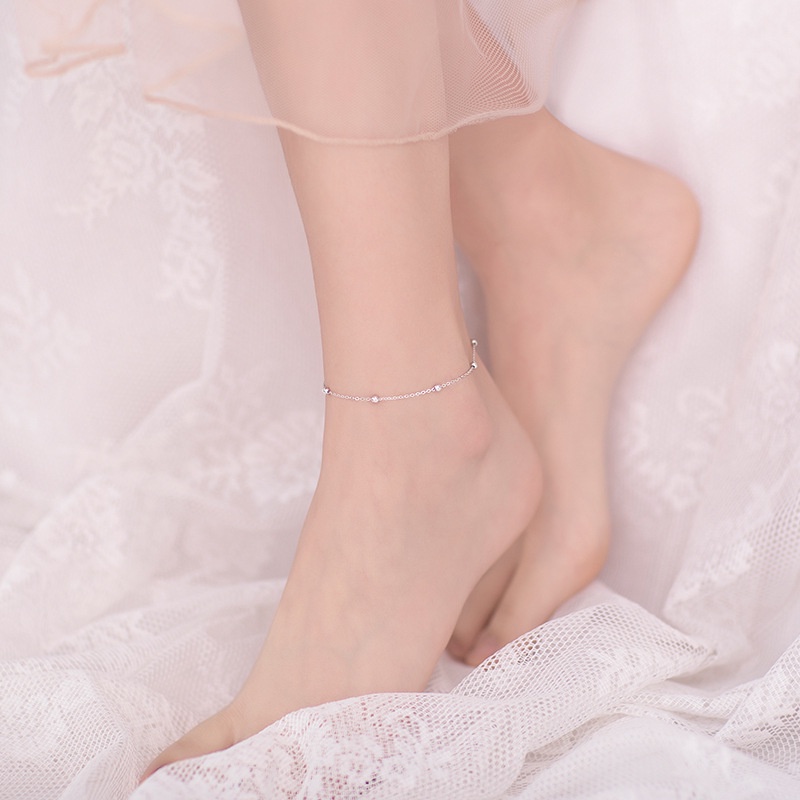 Vòng chân đính cườm nhỏ đơn giản và thanh lịch của phụ nữ
