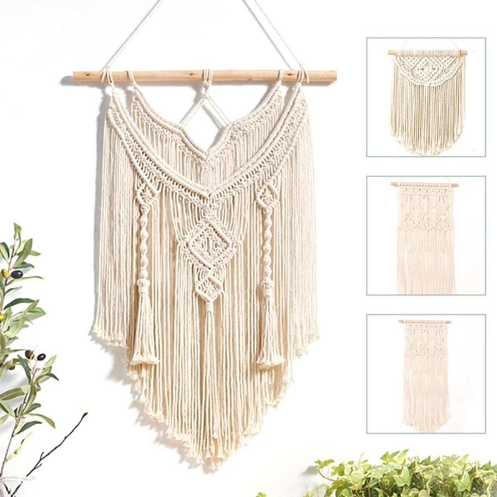 Lloyd Thảm Dây Thừng Dệt Phối Tua Rua Phong Cách Bohemian Sang Trọng