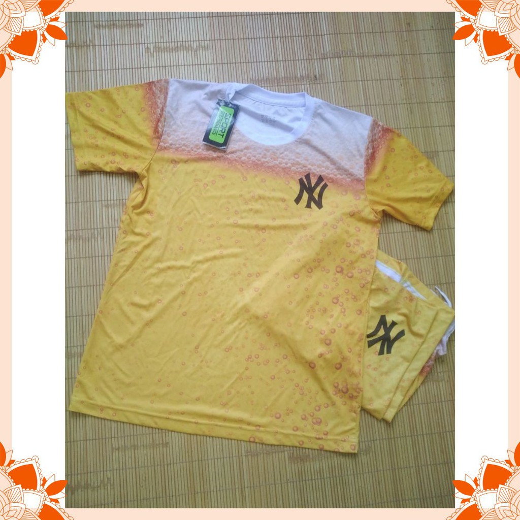 Bộ quần áo thể thao NY mẫu mới 2020, in chuyền nhiệt 3D, thun thái, size M L XL ..!