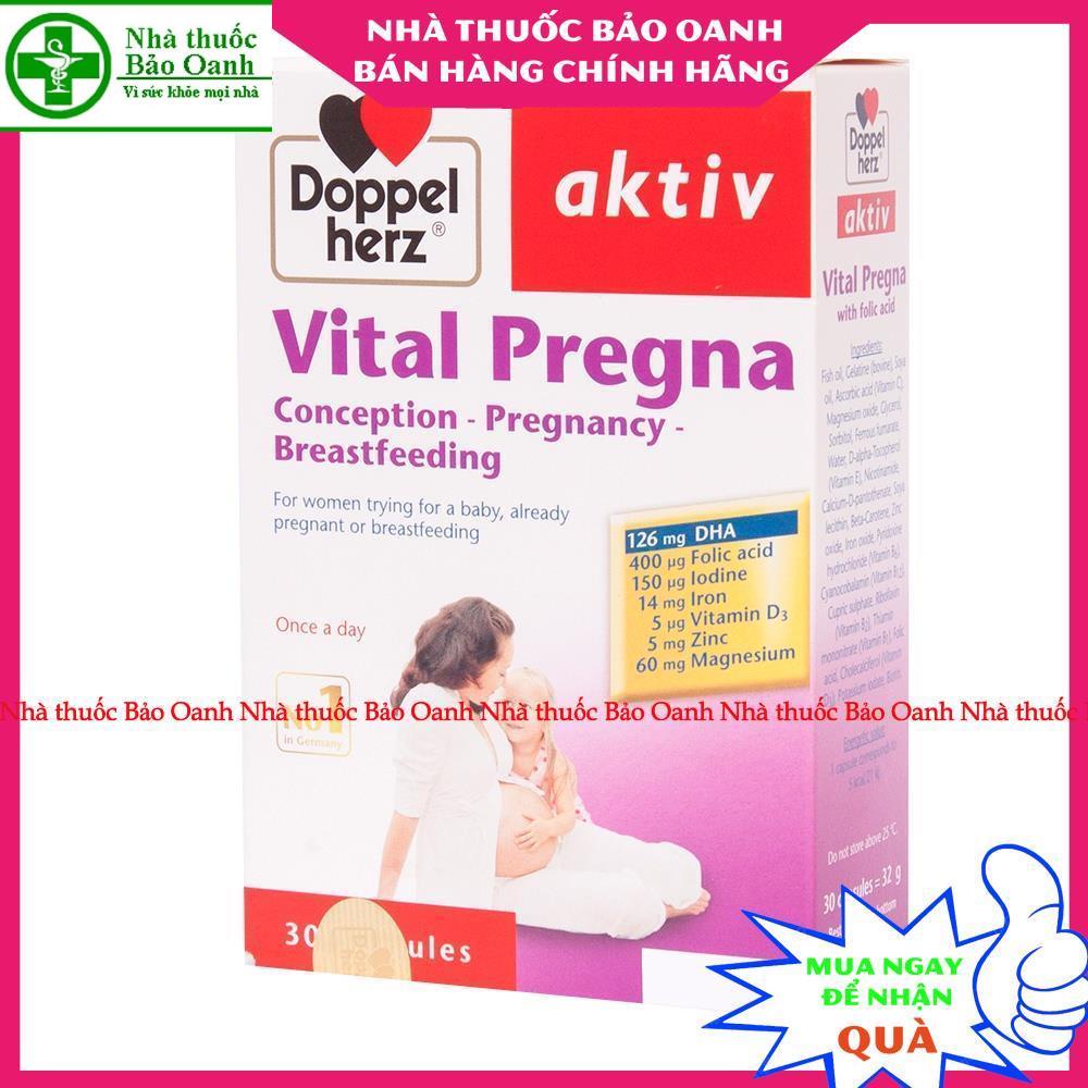 Vitamin cho bà bầu - Aktiv Vital Pregna, nhập khẩu từ Doppelherz Đức, trươc và sau sinh, Omega sắt, canxi, acid folic