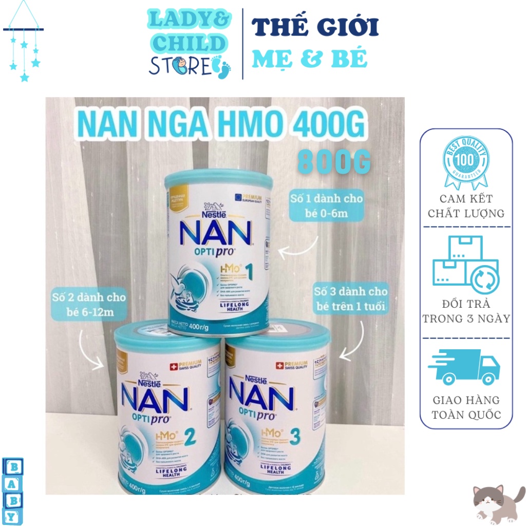 Sữa bột NAN ⚡ SIÊU ƯU ĐÃI ⚡ Sữa bột NAN NGA đủ số 1,2,3,4 - 400G/800G hàng chuẩn nội địa, giúp bé bổ sung dinh dưỡng